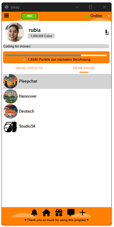PleepChat Main Window